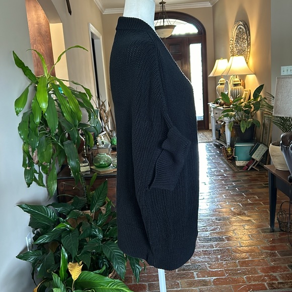 Talbots button front dolmen sleeve 100% cotton sweater szMP - Picture 4 of 8